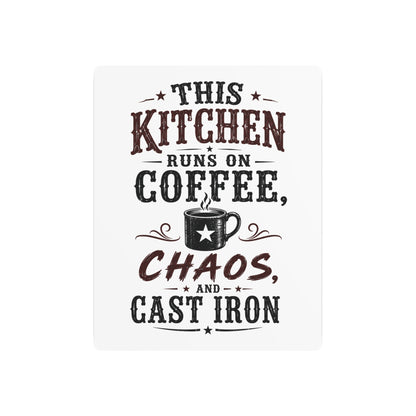 Coffee Chaos Cast Iron  Metal Art Sign