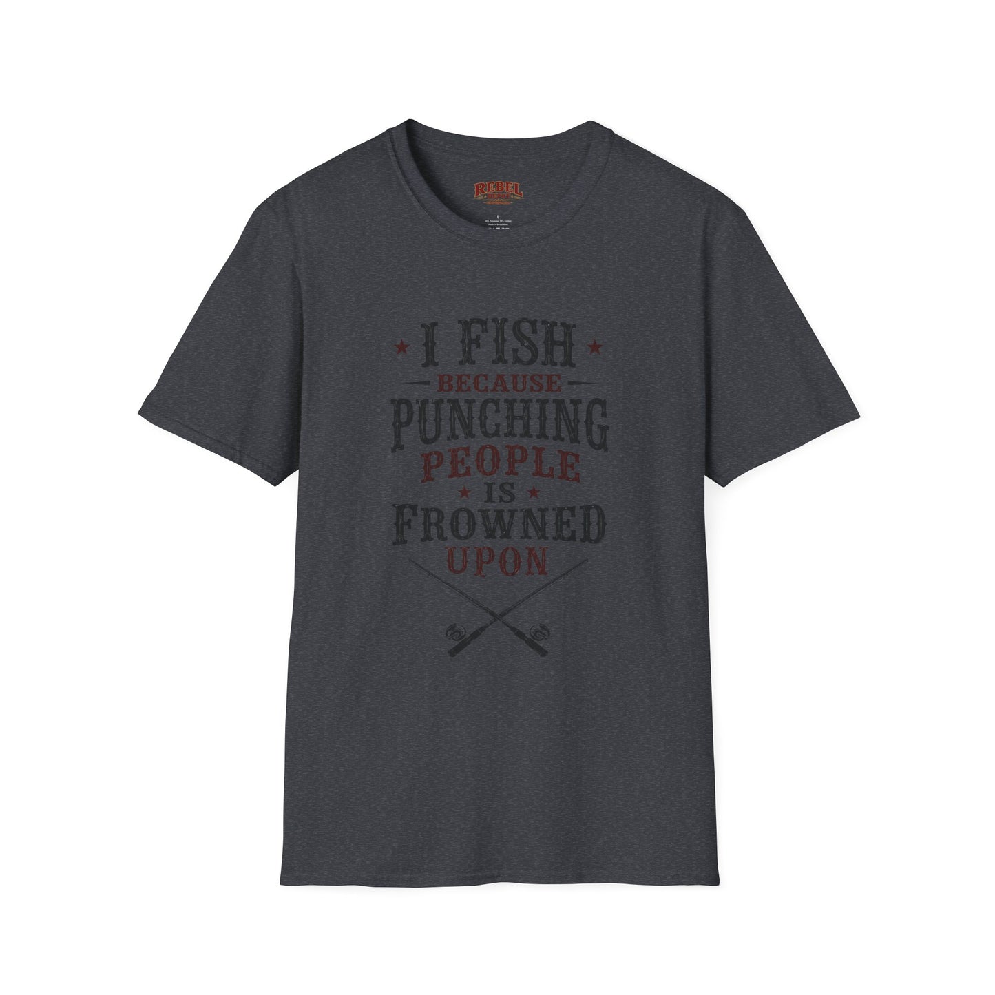 Fish Punching Frowned Upon  Adult Size T-Shirt