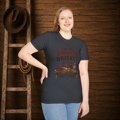 Smoked Brisket Potluck  Adult T-Shirt