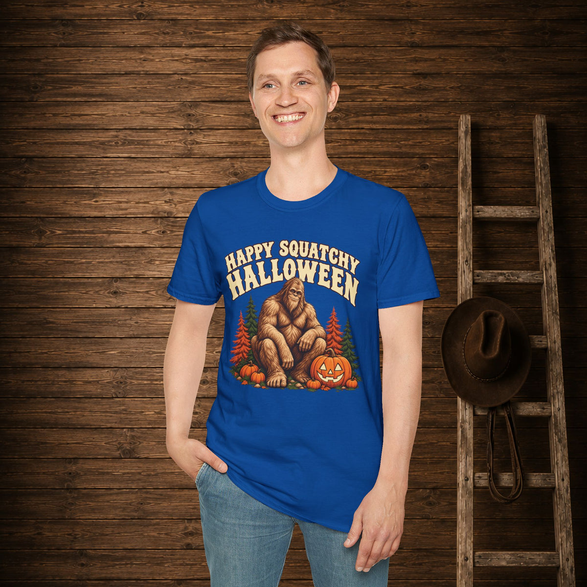 Squatchy Halloween   Adult Size T-Shirt