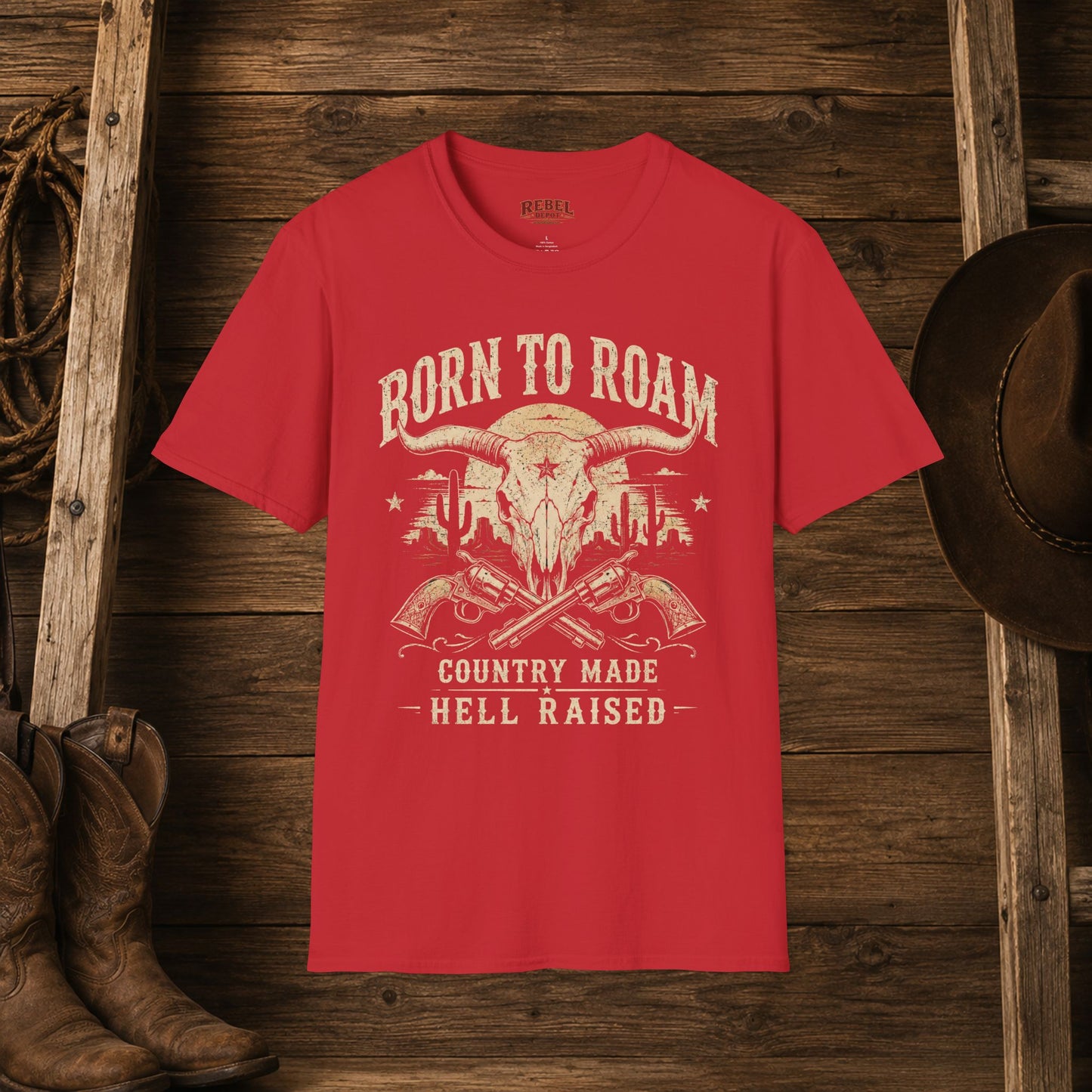 Born to Roam Cowboy  Adult T-Shirt