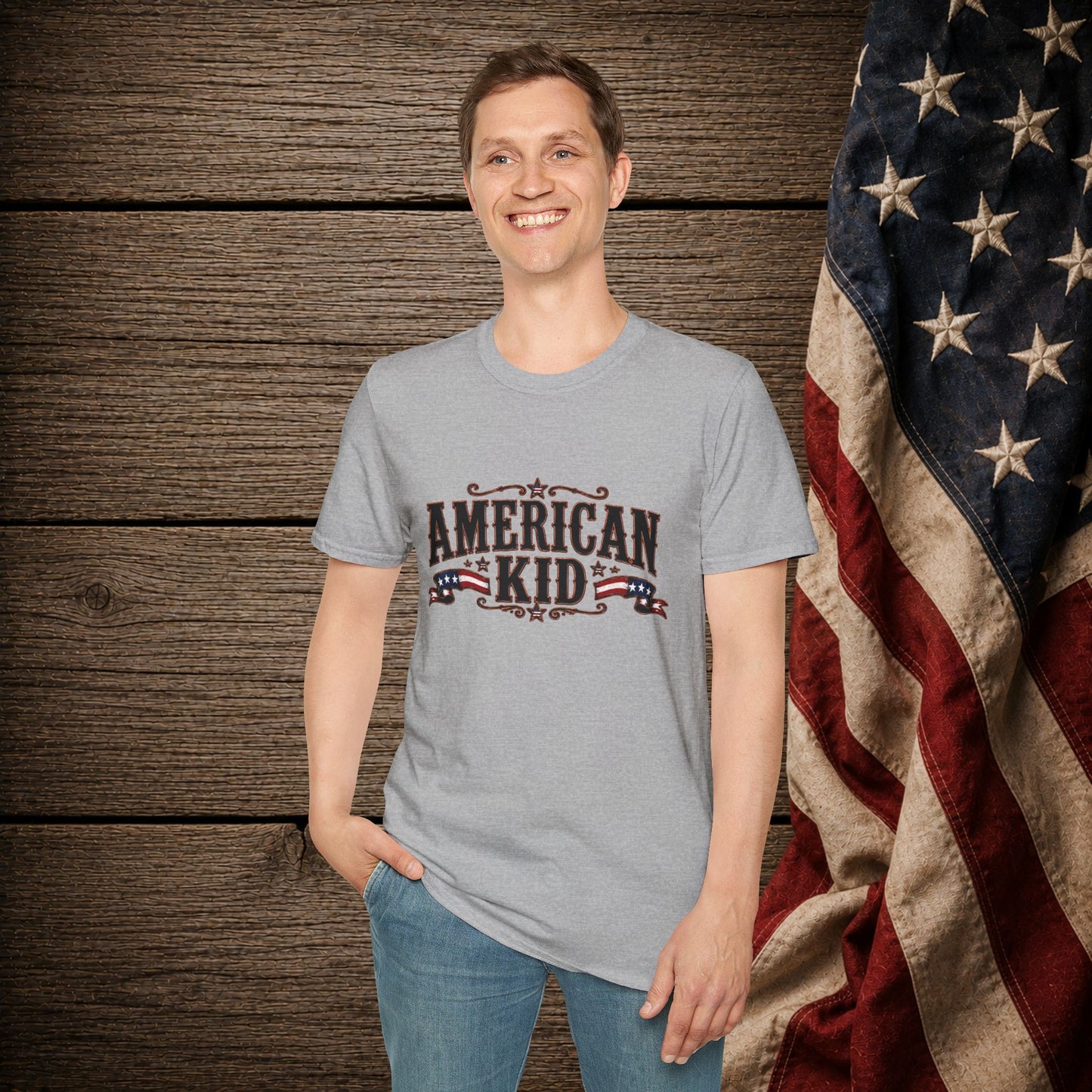 American Kid Patriot  Adult Size T-Shirt