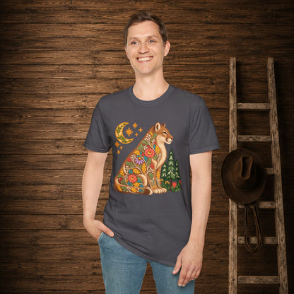 Fall Bloom Cougar   Adult Size T-Shirt