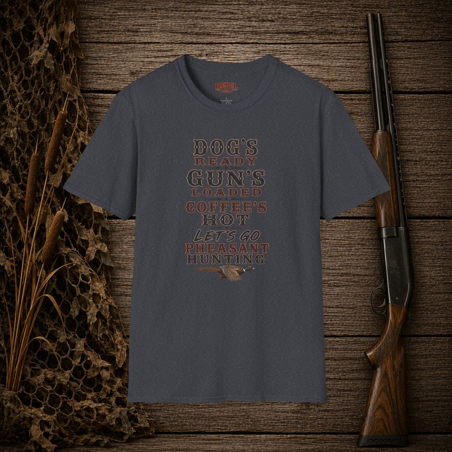 Dog Gun Pheasant  Adult Size T-Shirt