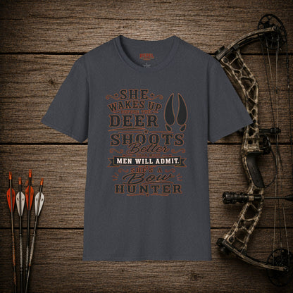 She's A Bow Hunter  Adult Size T-Shirt
