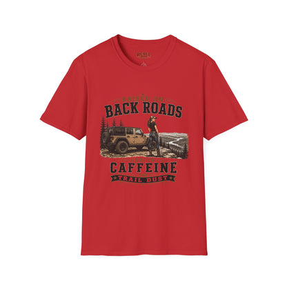 Backroads Caffeine Dust   Adult Size T-Shirt