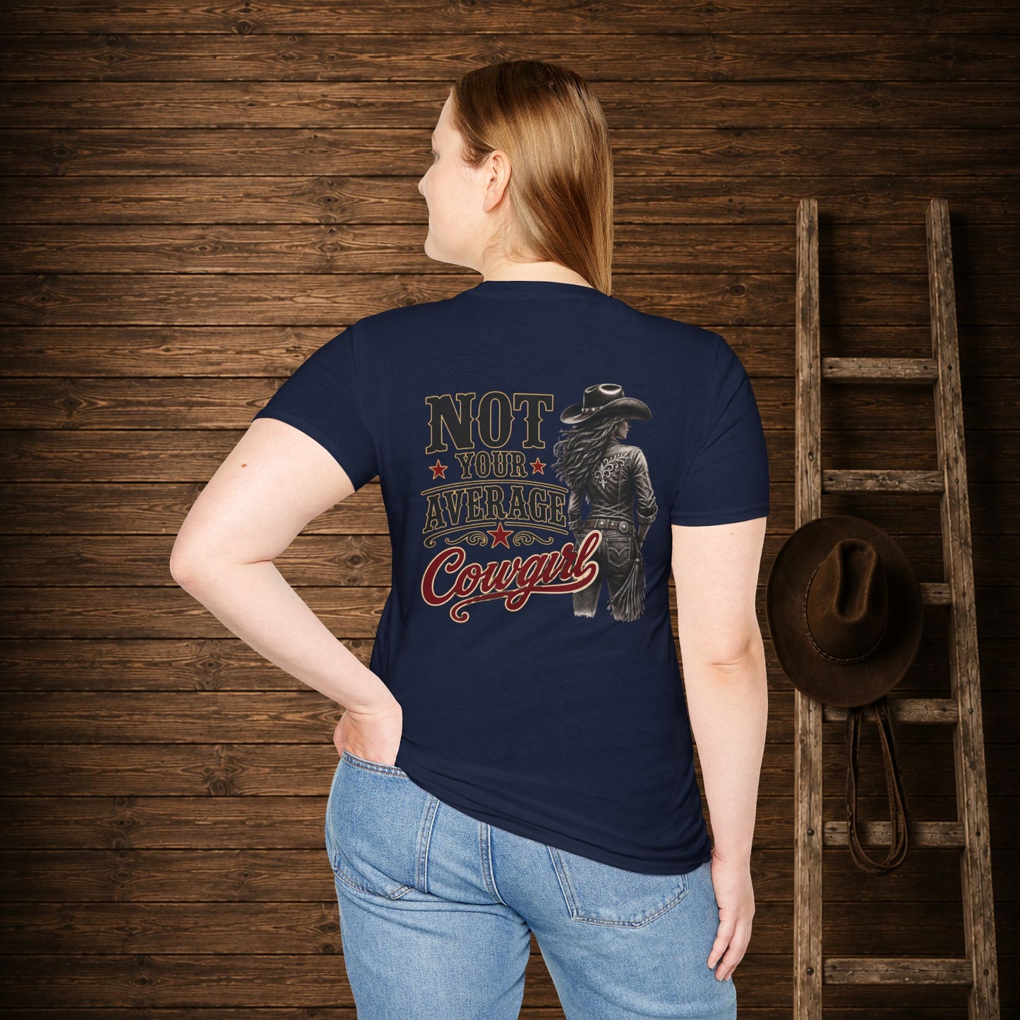 Not Your Average Cowgirl (Back)  Adult T-Shirt