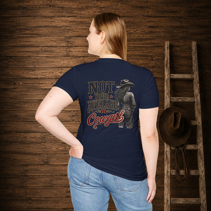 Not Your Average Cowgirl (Back)  Adult T-Shirt