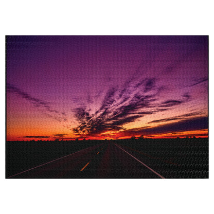 Backroad Sunset  Jigsaw Puzzle with Tin