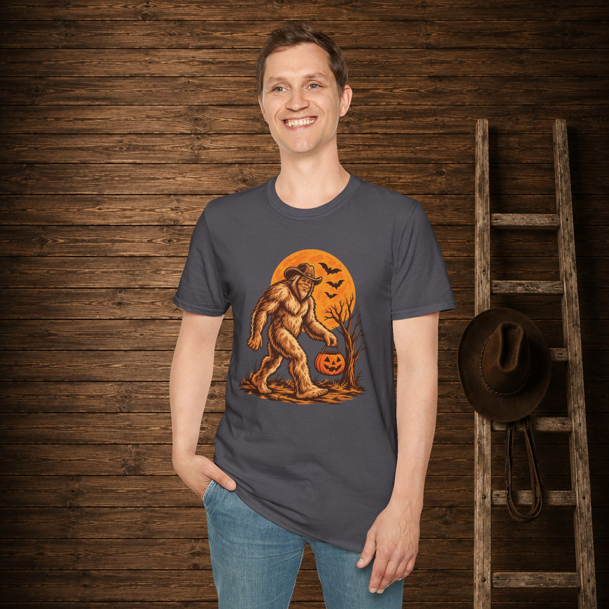 Halloween Squatch   Adult Size T-Shirt