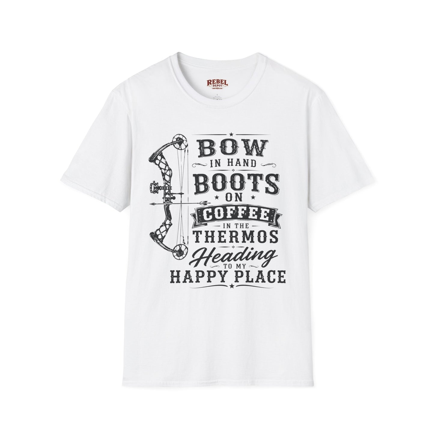 Bow Boots Coffee  Adult Size T-Shirt