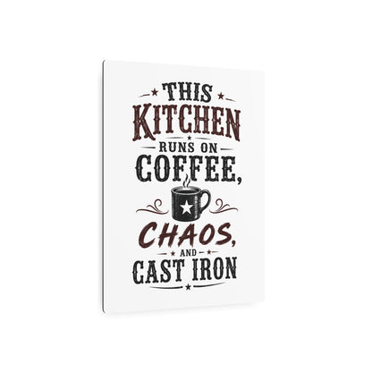 Coffee Chaos Cast Iron  Metal Art Sign