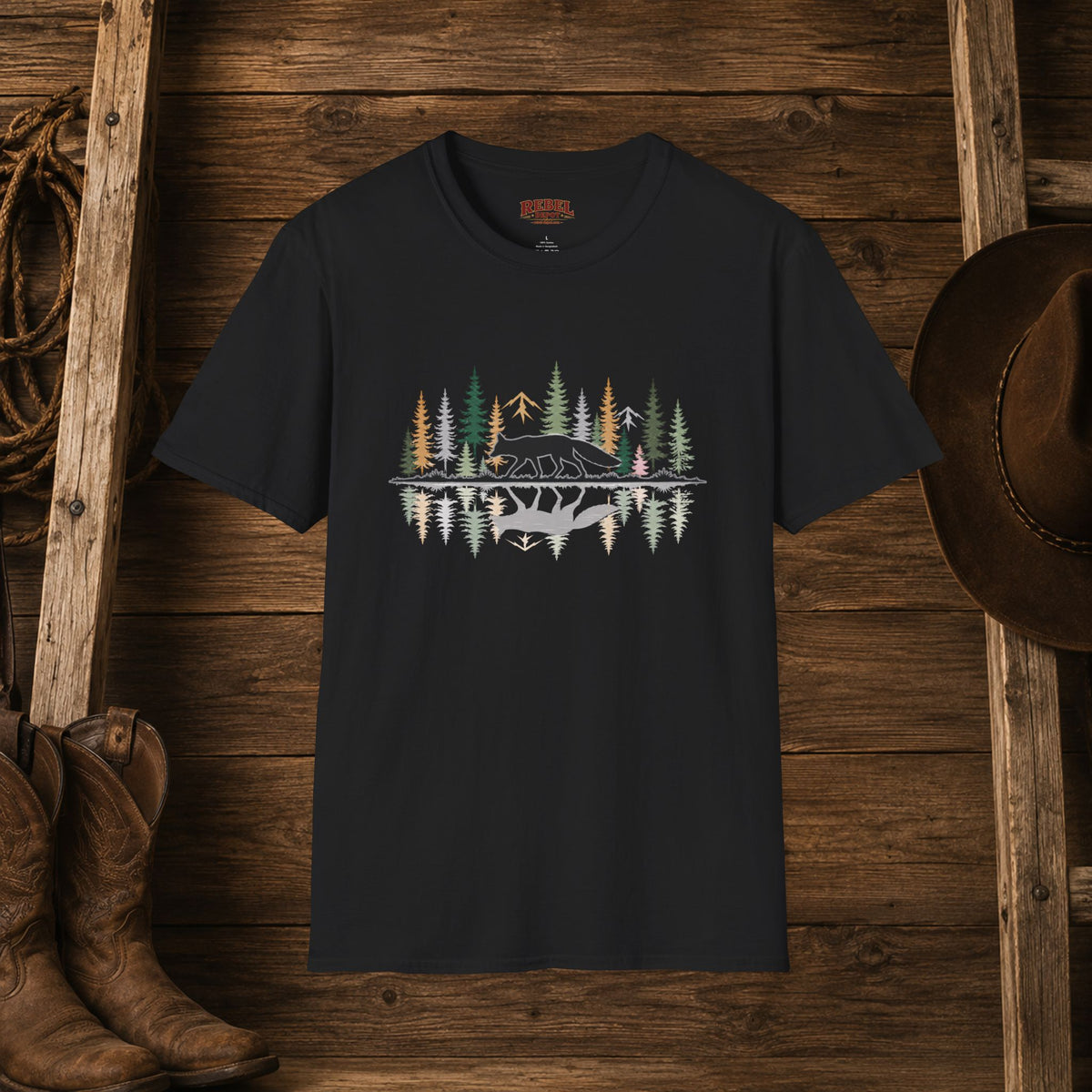 Morning Reflection Fox  Adult Size T-Shirt