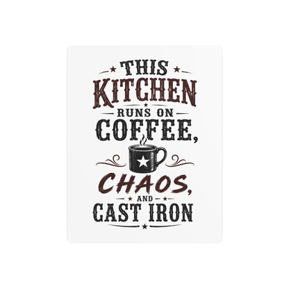 Coffee Chaos Cast Iron  Metal Art Sign
