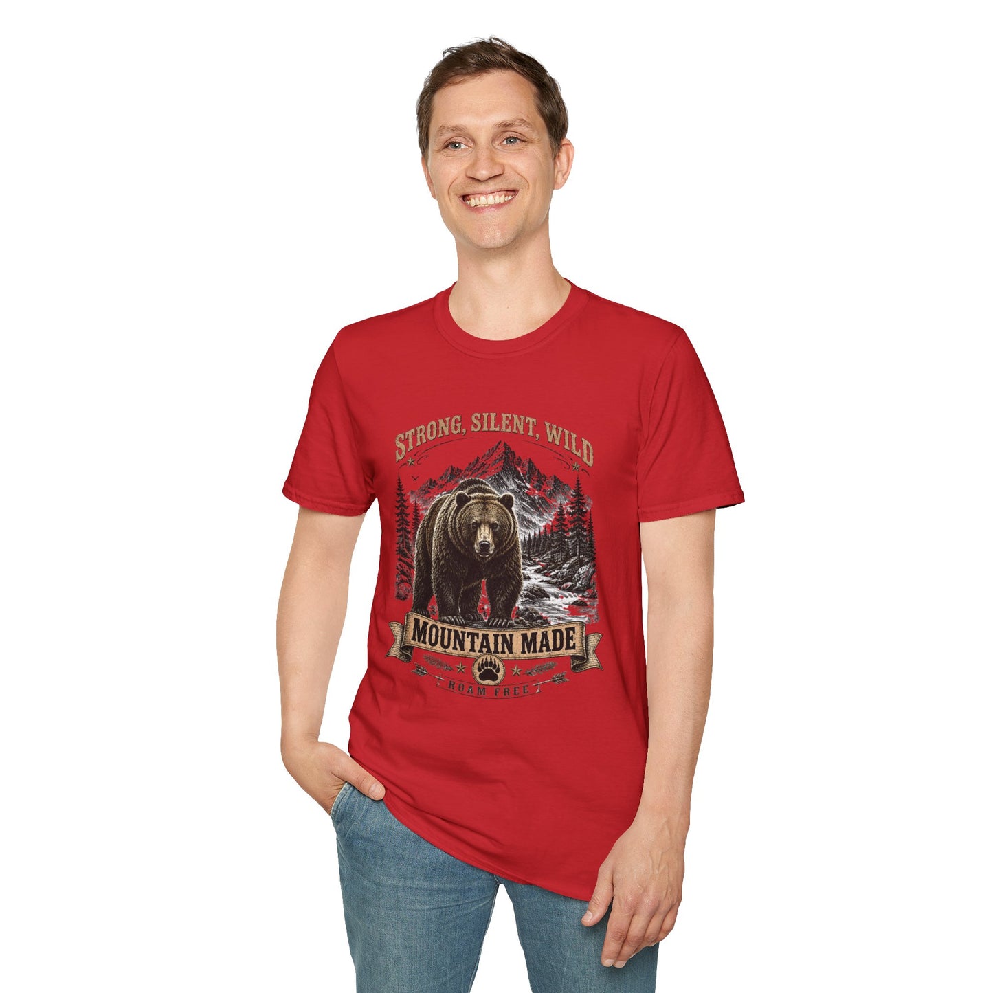 Strong Silent Wild Bear  Adult Size T-Shirt
