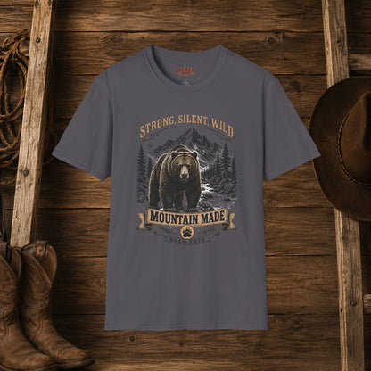 Strong Silent Wild Bear  Adult Size T-Shirt