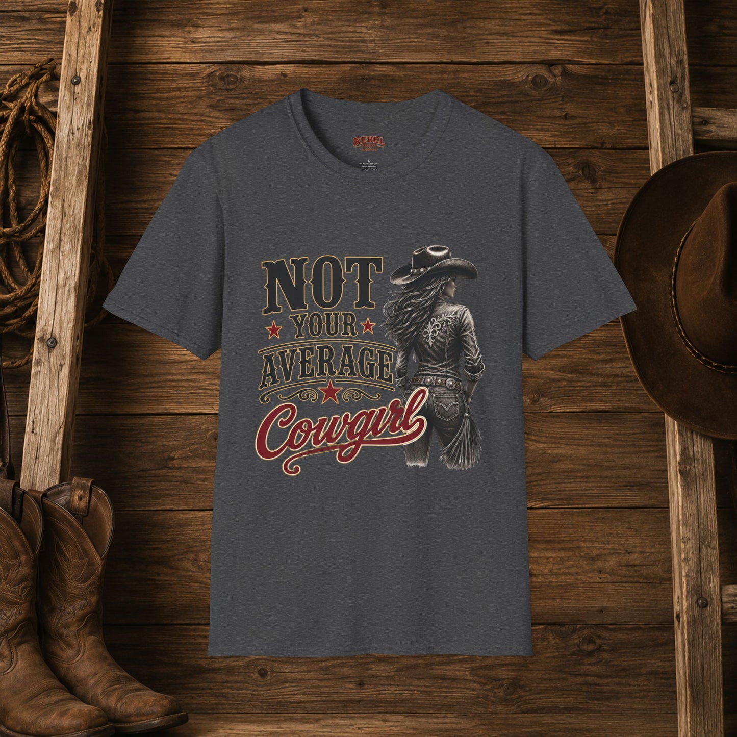 Not Average Cowgirl (Front)   Adult T-Shirt