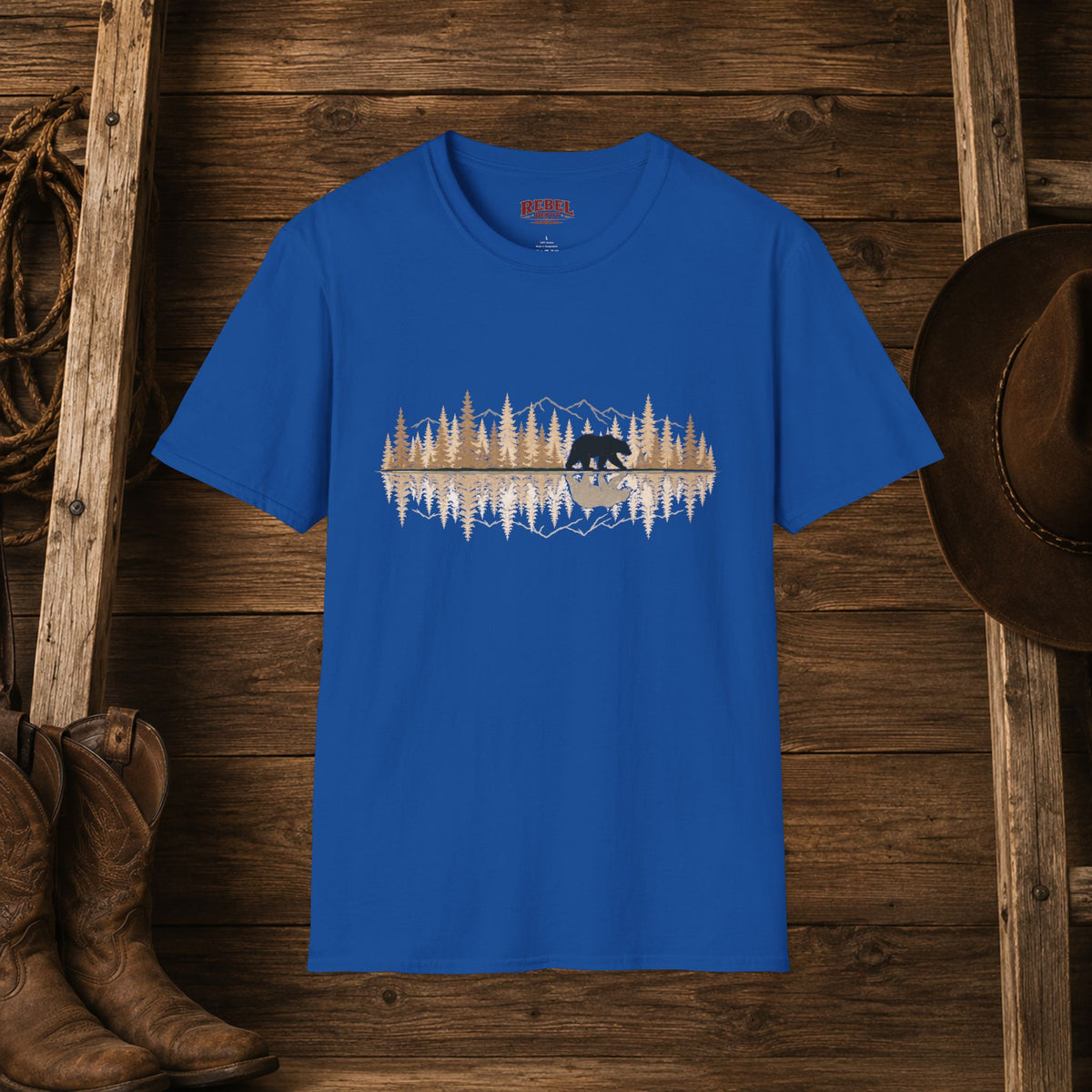 Bear Reflection   Adult Size T-Shirt