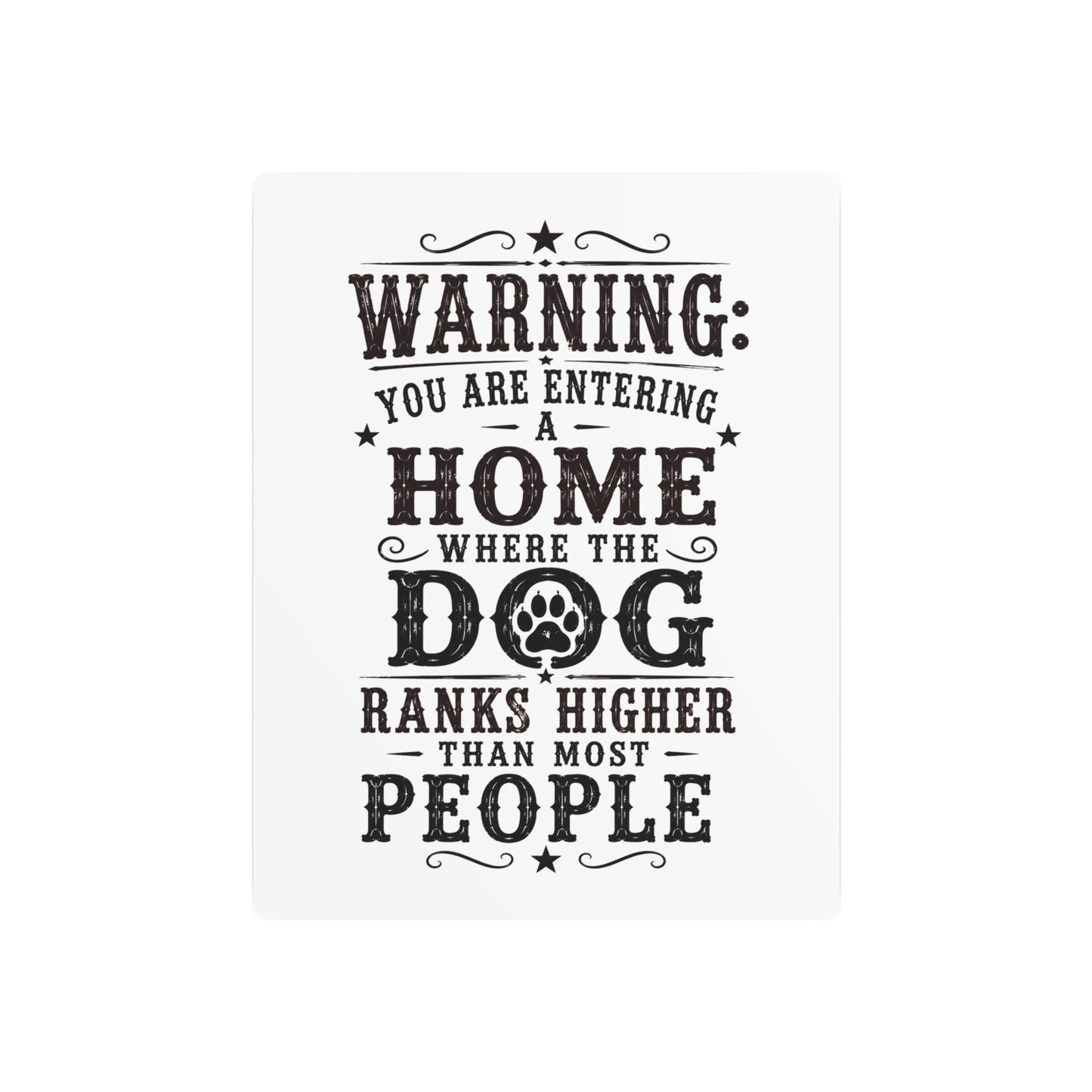 Warning Dog  Metal Art Sign