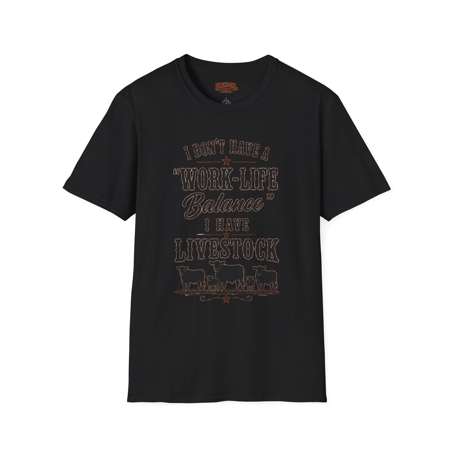 Livestock Work Life Balance   Adult Size T-Shirt