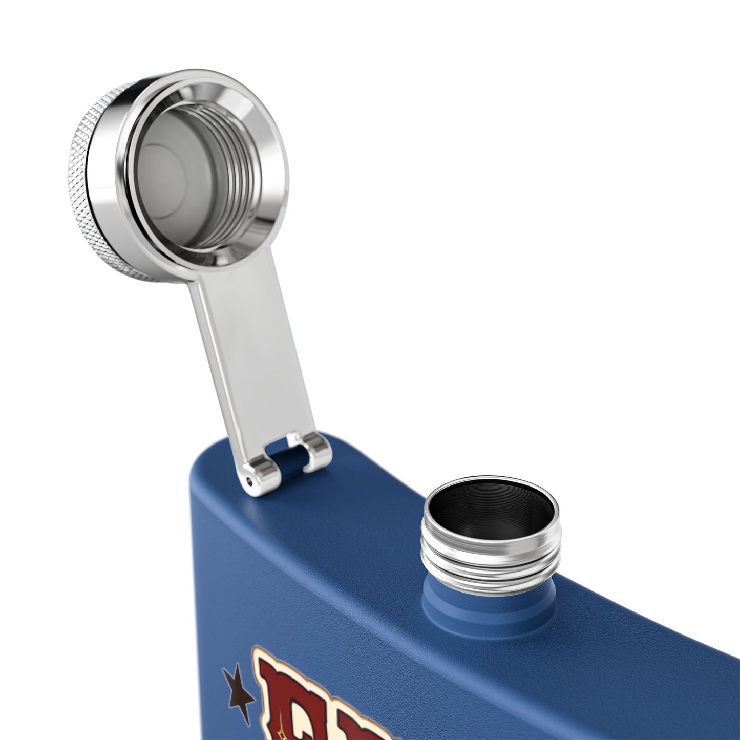 Fire Stars Flask   Stainless Steel Flask, 6oz