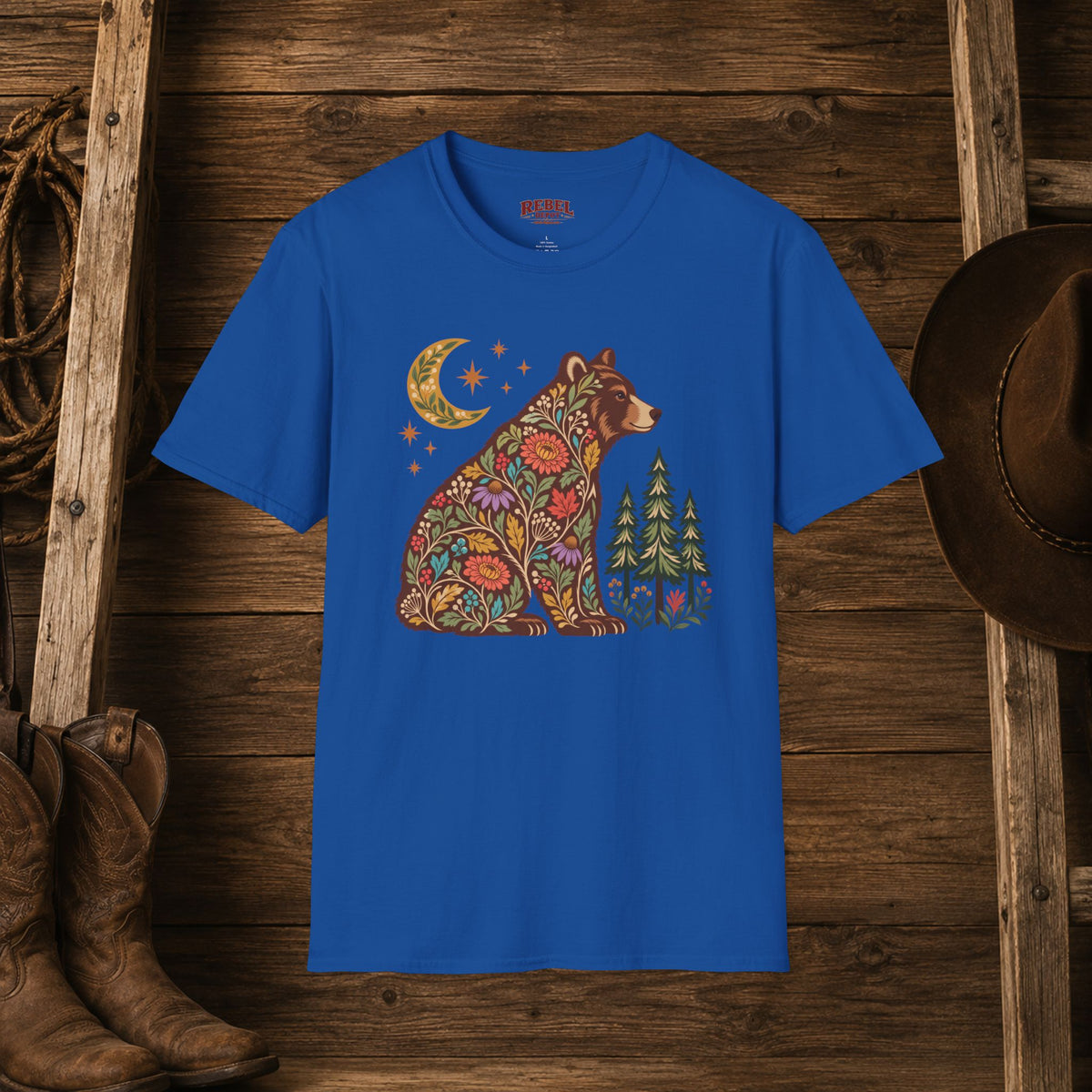 Fall Bloom Bear   Adult Size T-Shirt