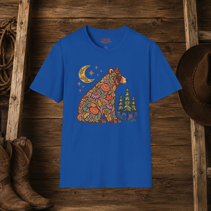 Fall Bloom Bear   Adult Size T-Shirt