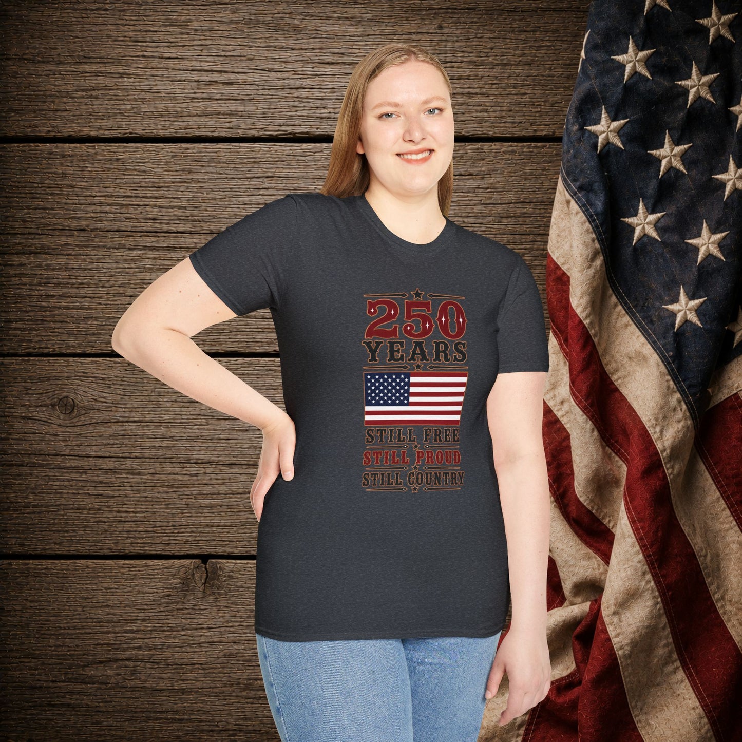 250 Years Free  Adult Size T-Shirt