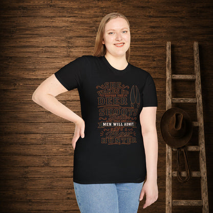 She's A Bow Hunter  Adult Size T-Shirt