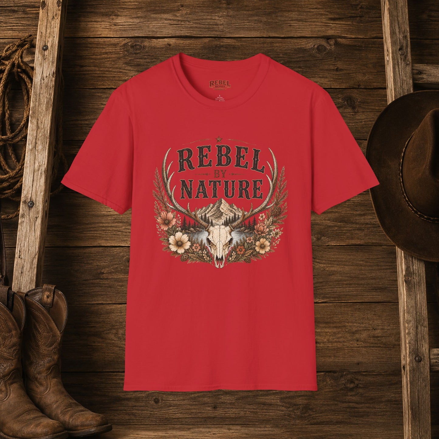 Rebel By Nature  Adult T-Shirt