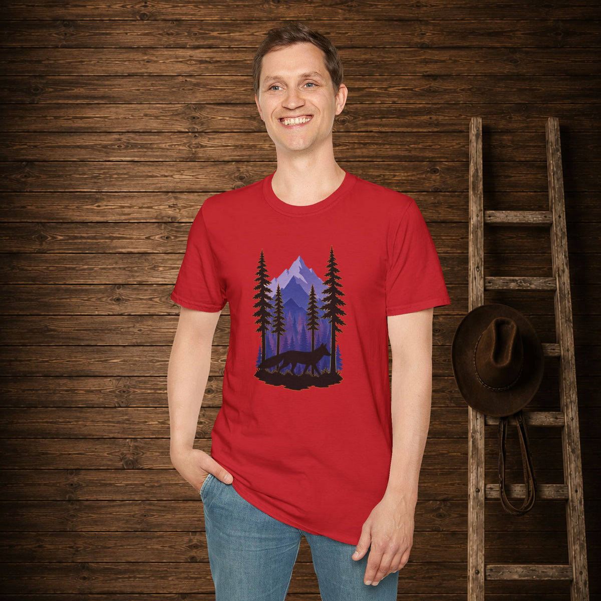 Twilight Fox   Adult Size T-Shirt