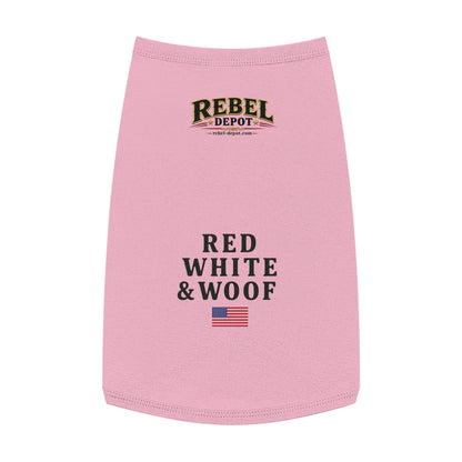Red White Woof  Pet Tank Top