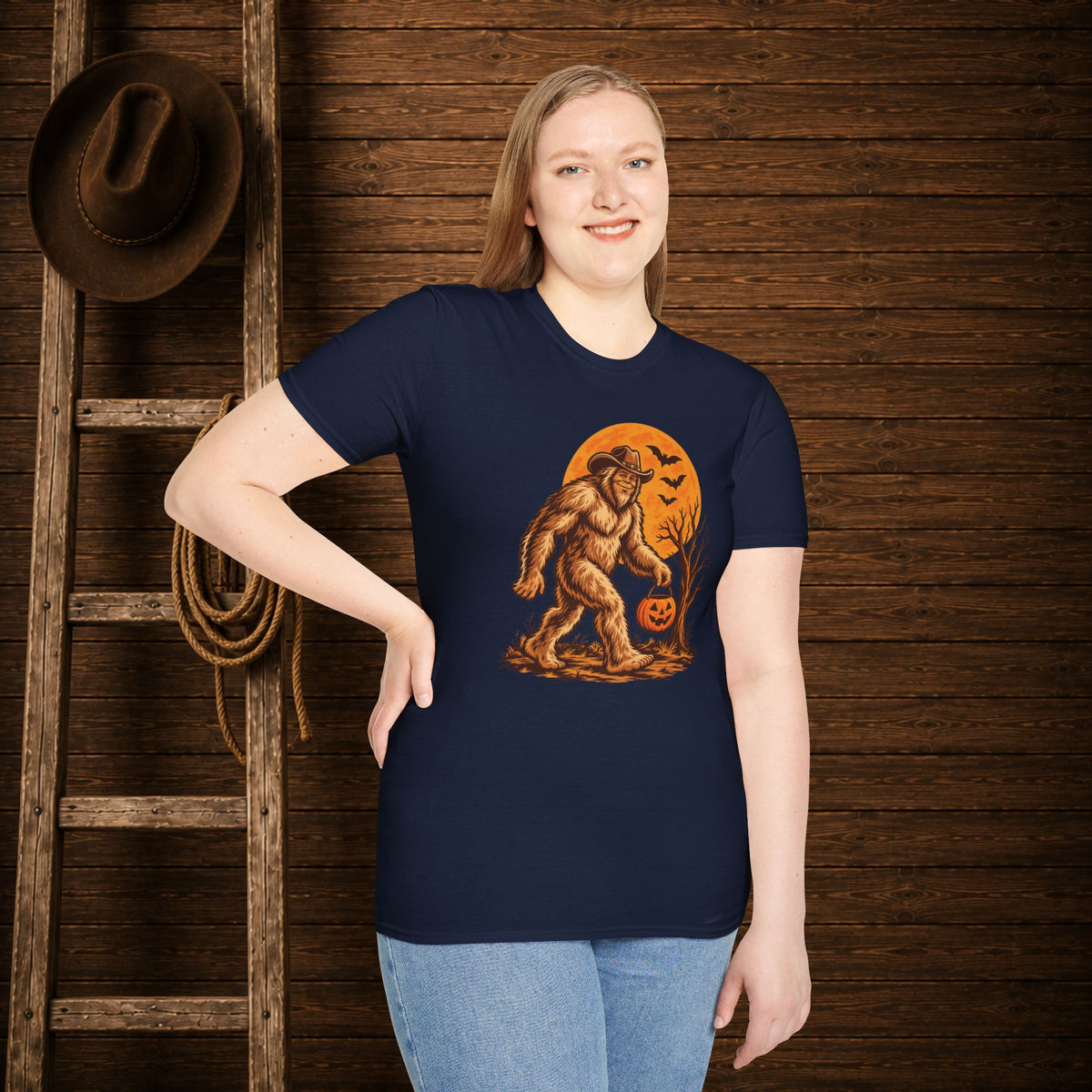 Halloween Squatch   Adult Size T-Shirt