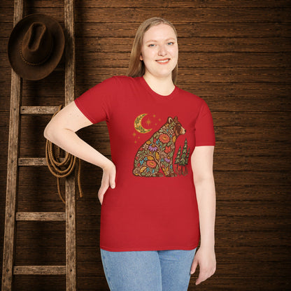 Fall Bloom Bear   Adult Size T-Shirt