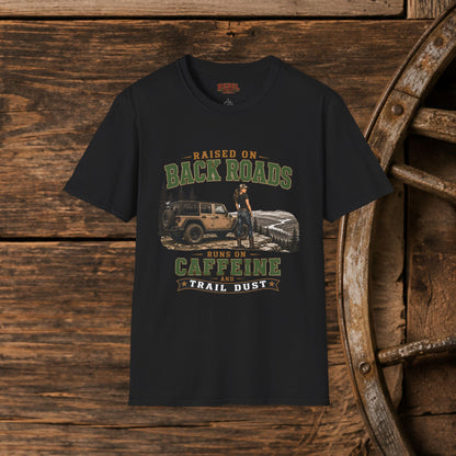 Backroads Caffeine Dust   Adult Size T-Shirt