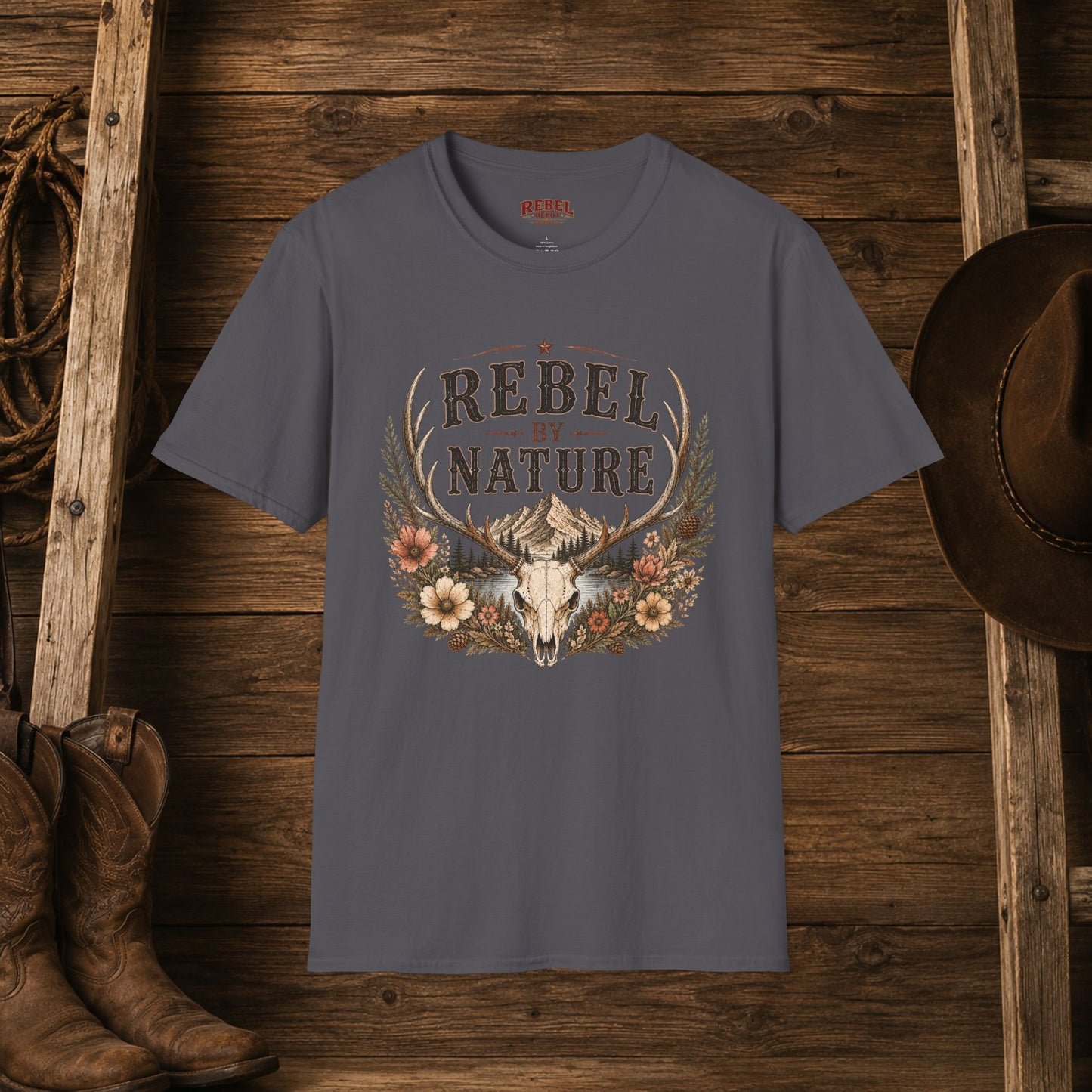 Rebel By Nature  Adult T-Shirt
