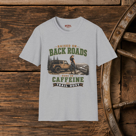 Backroads Caffeine Dust   Adult Size T-Shirt