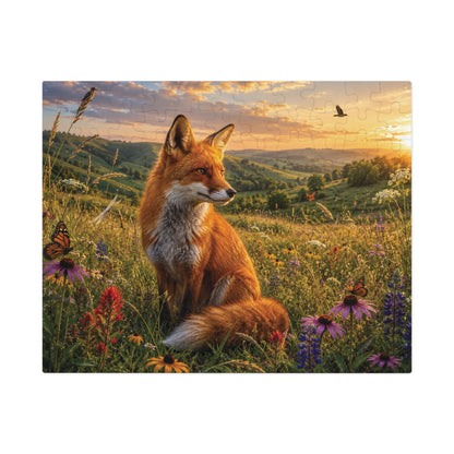 Meadow Fox  Jigsaw Puzzle with Tin