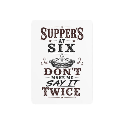 Supper's At 6  Metal Art Sign