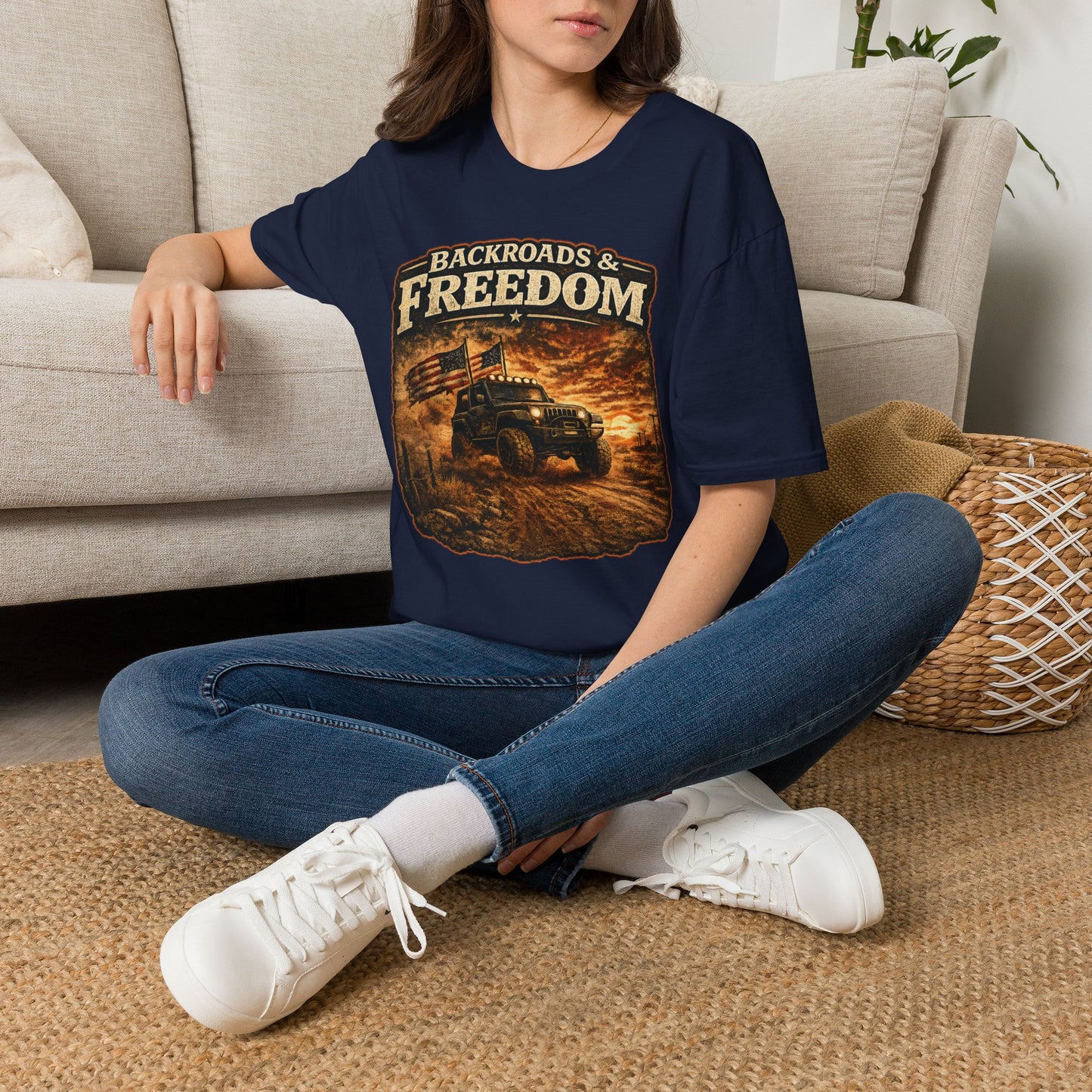 Backroads & Freedom  Adult Size T-Shirt
