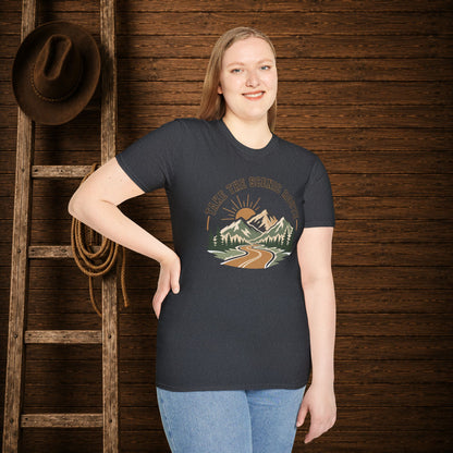 Take The Scenic Route  Adult Size T-Shirt