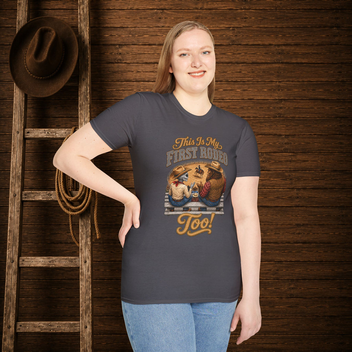 My First Rodeo Too   Adult Size T-Shirt