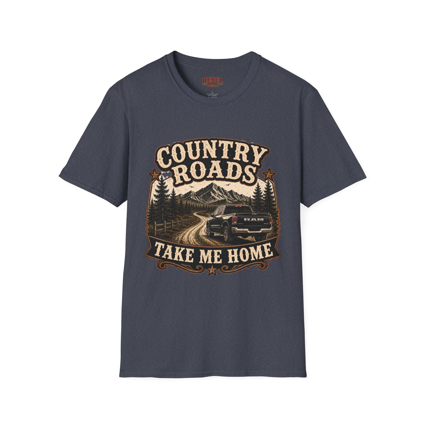 Country Roads Ram  Adult Size T-Shirt
