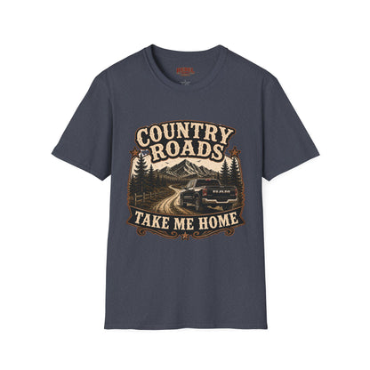 Country Roads Ram  Adult Size T-Shirt