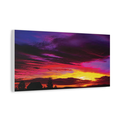 Farm Sunset Matte Canvas Art