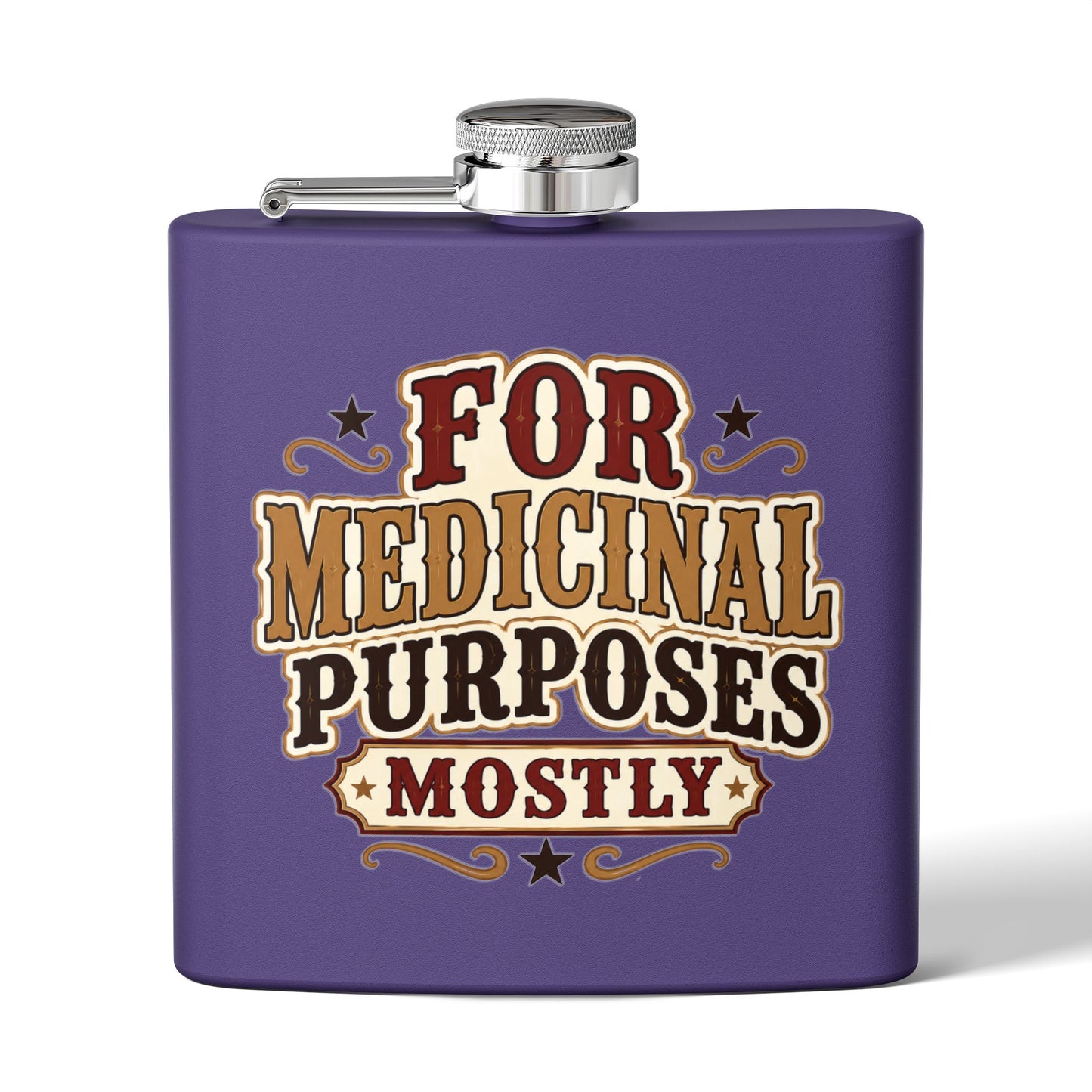 Medicinal Purposes   Stainless Steel Flask, 6oz