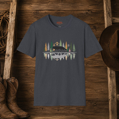 Morning Reflection Wolf   Adult Size T-Shirt