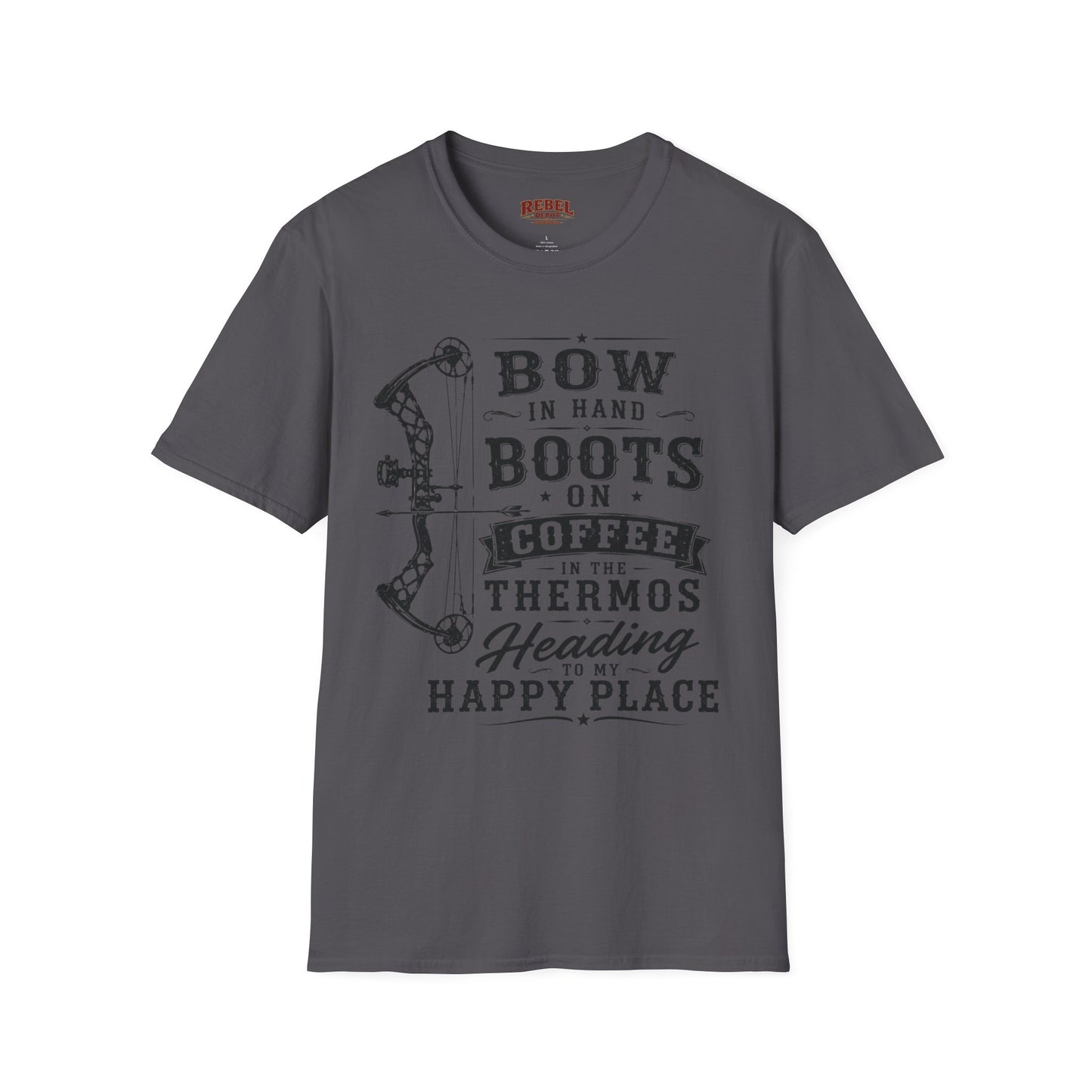 Bow Boots Coffee  Adult Size T-Shirt