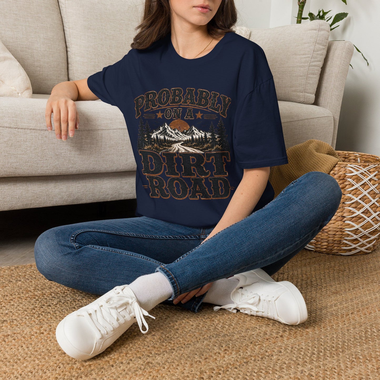 Probably On A Dirt Road  Adult Size T-Shirt