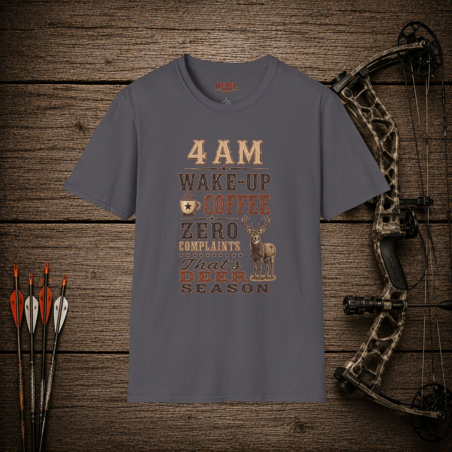 4am Deer Season  Adult Size T-Shirt